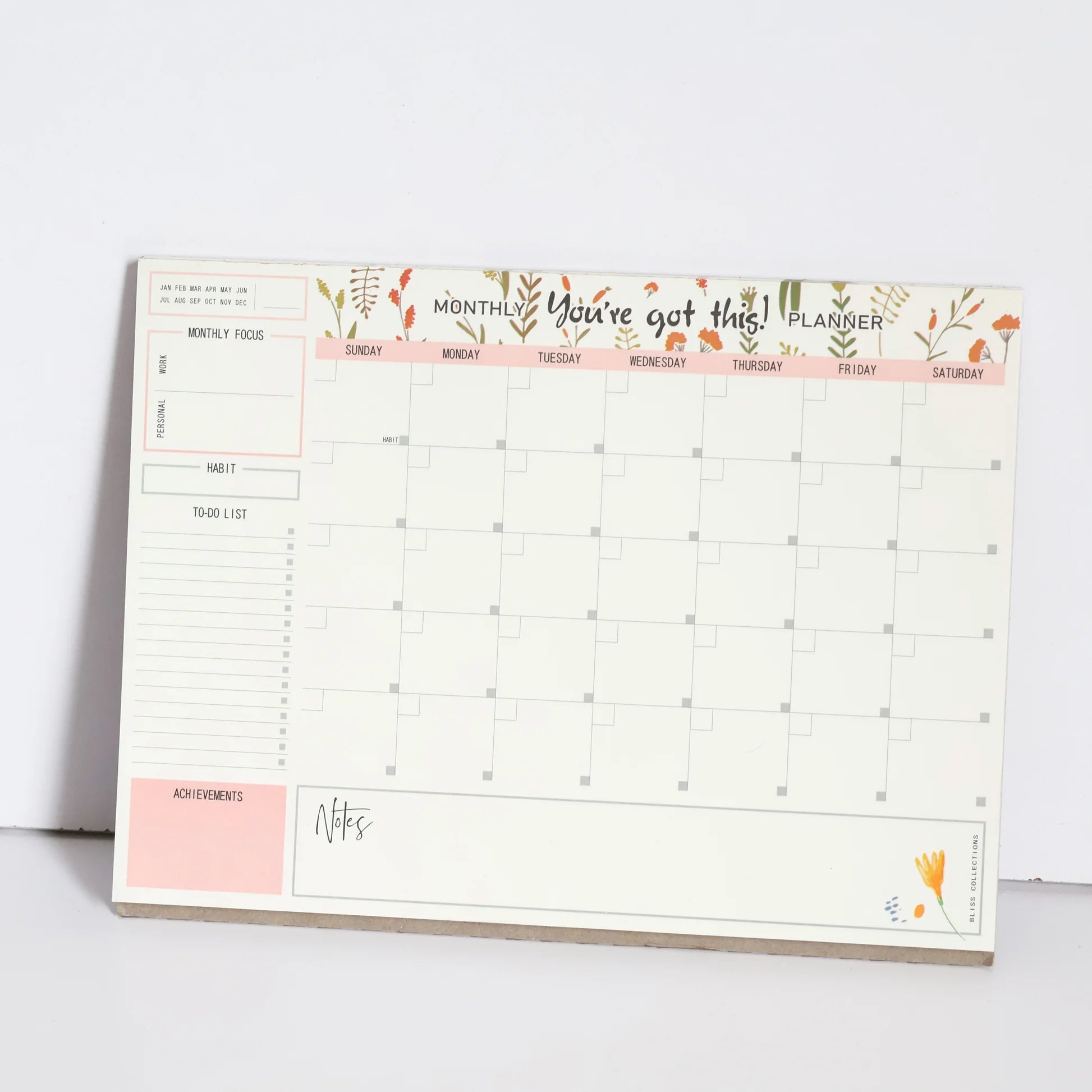 Fun & Motivational Monthly A4 Planner Pad – You’ve Got This!