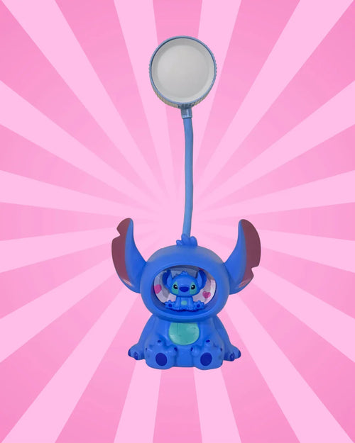 Cute Blue Stitch LED Desk Lamp – Sitting Cartoon Character Night Light