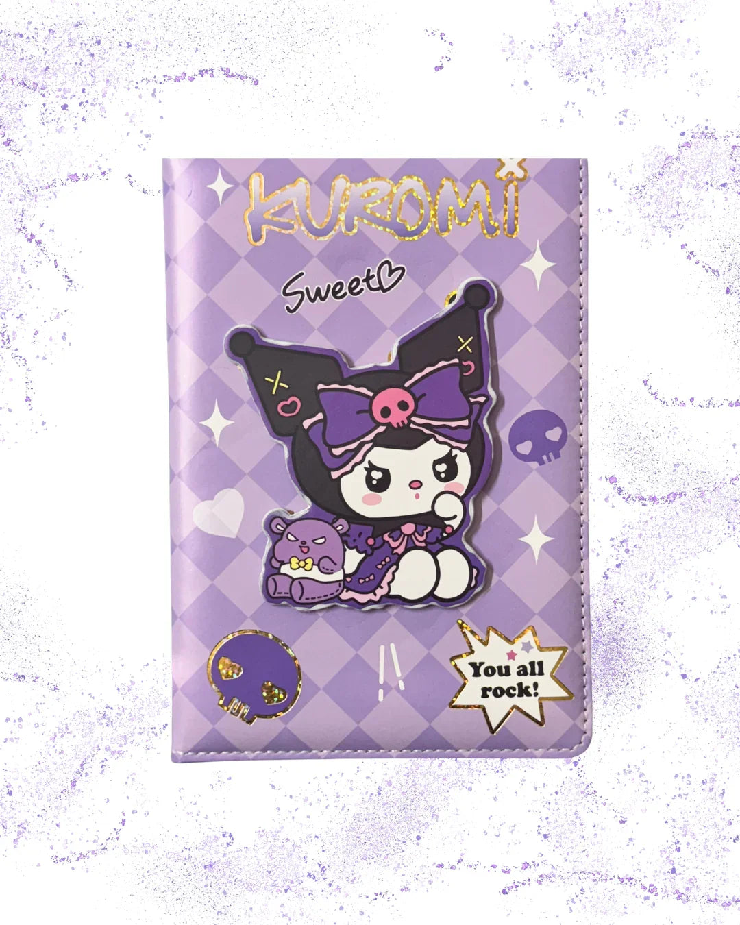 Kuromi Sweet Notebook A5 – Purple Kawaii Hardcover Journal | Cute Gothic Stationery for Daily Use & Gifts