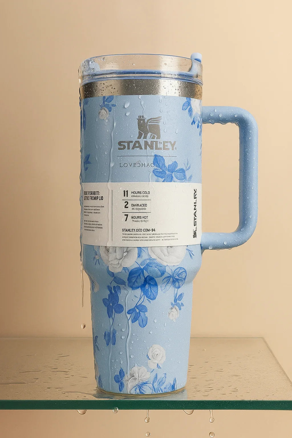 Stanley x LoveShackFancy Quencher H2.0 FlowState™ Tumbler – 40 oz | Blue Garden Edition