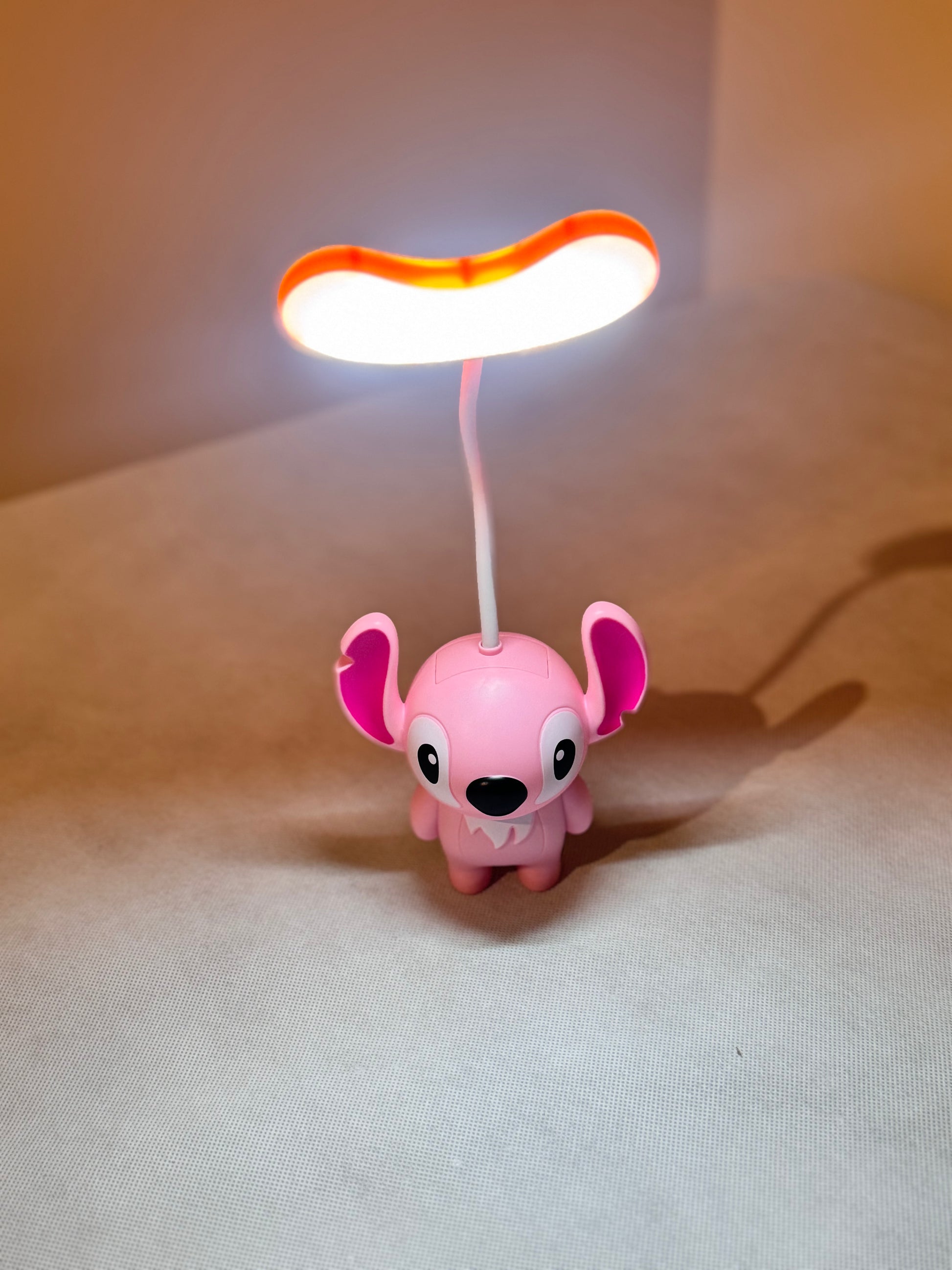 Cute Pink Stitch LED Desk Lamp – Standing Cartoon Character Night Light