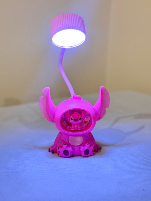 Cute Blue Stitch LED Desk Lamp – Sitting Cartoon Character Night Light