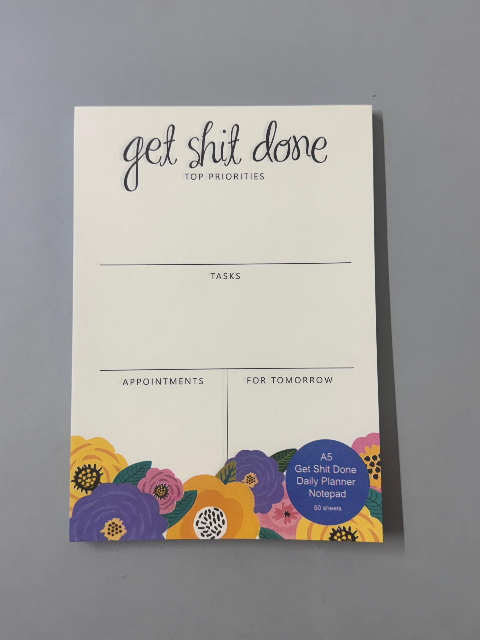 A5 Daily Planner Notepad – Get Shit Done