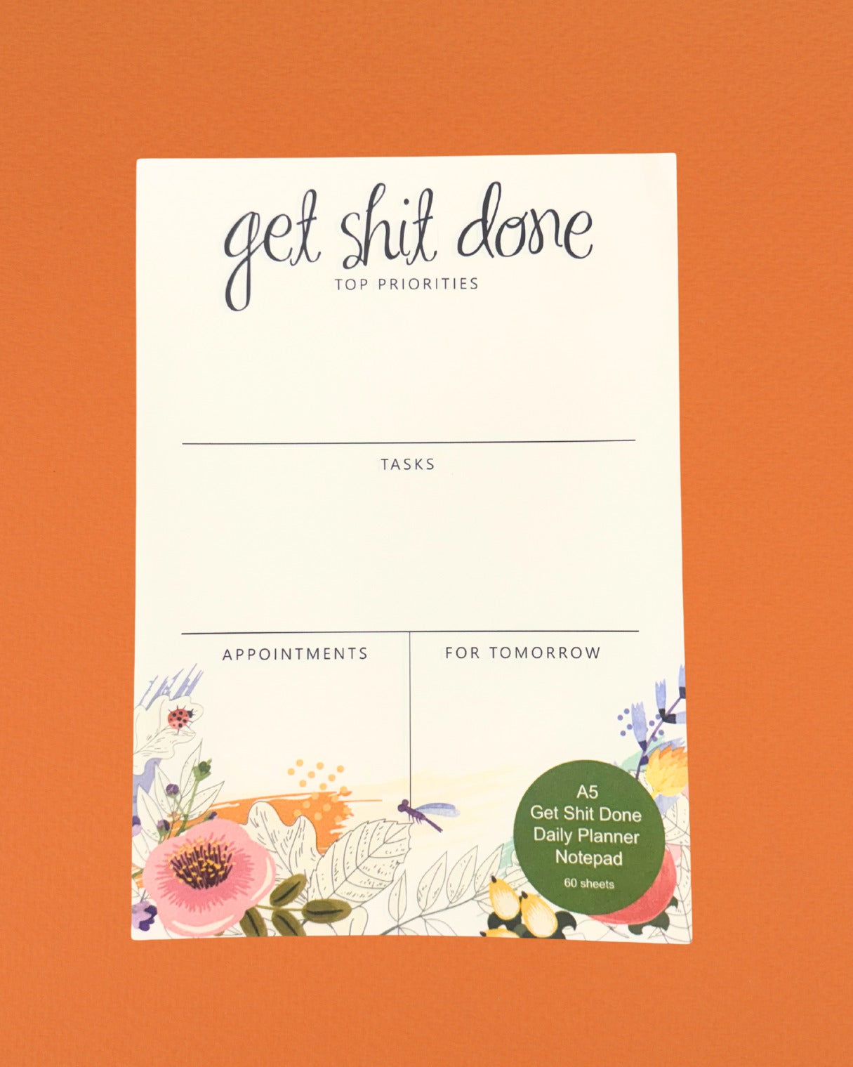 A5 Daily Planner Notepad – Get Shit Done