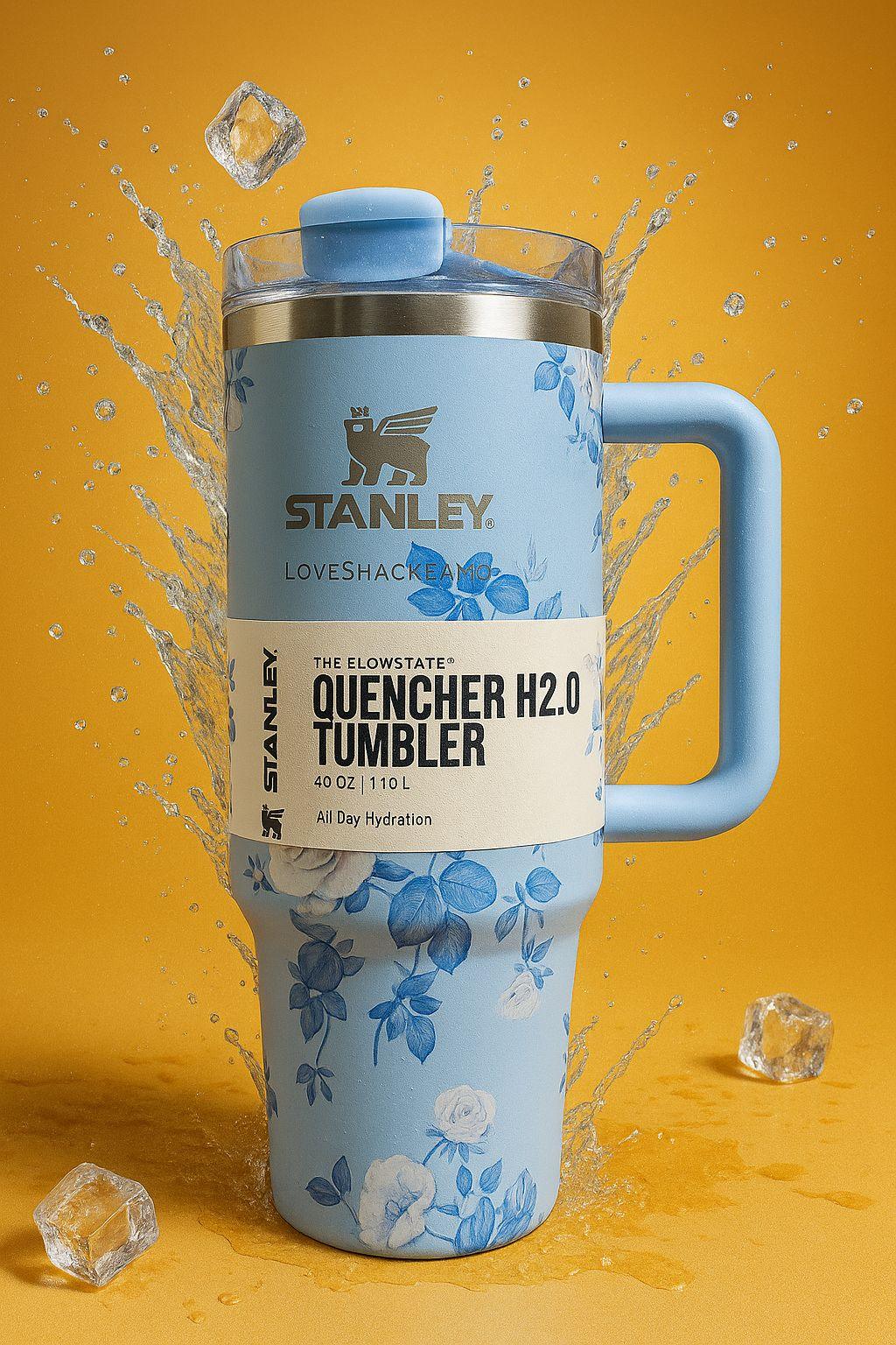 Stanley x LoveShackFancy Quencher H2.0 FlowState™ Tumbler – 40 oz | Blue Garden Edition