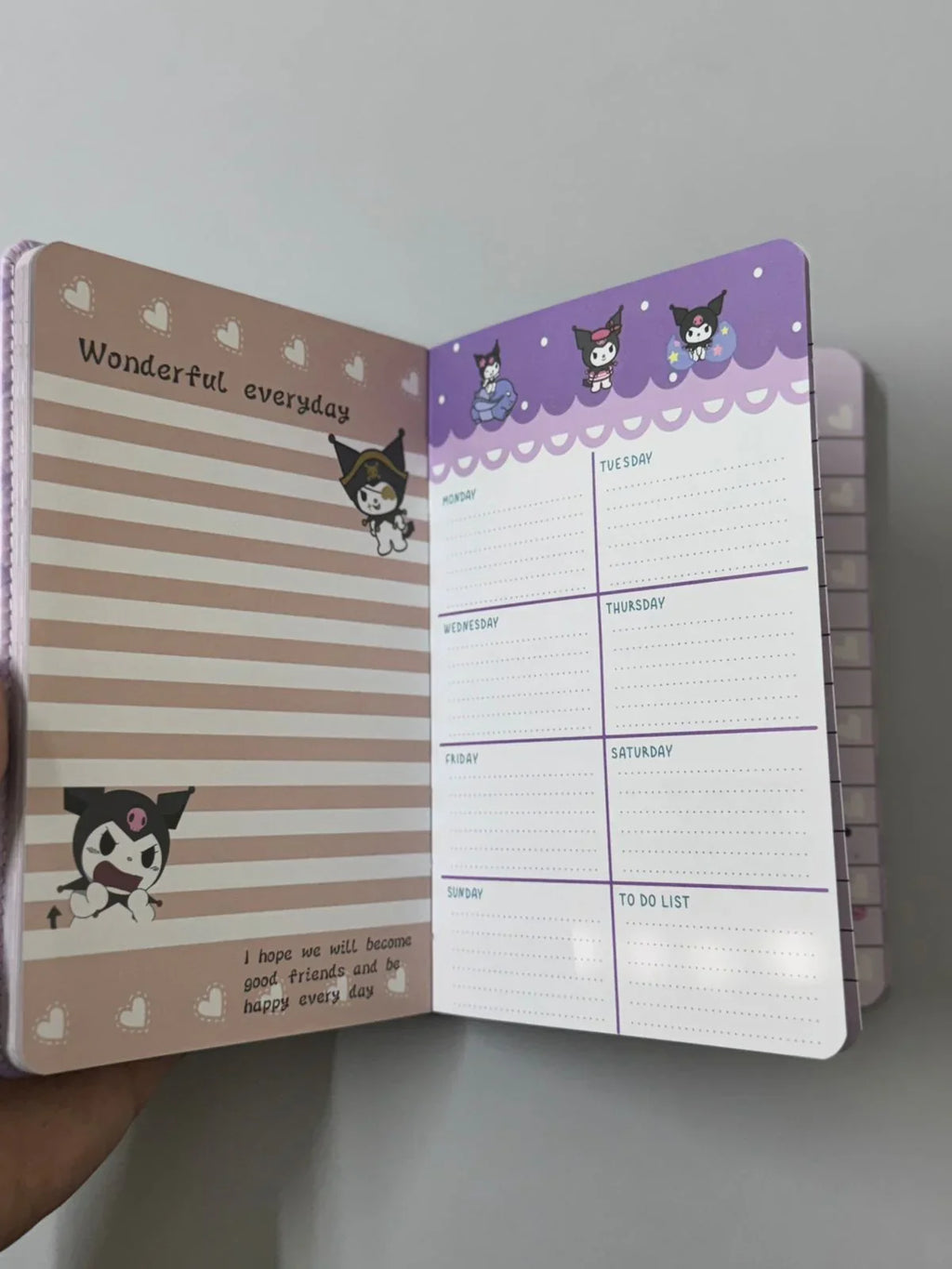 Kuromi Sweet Notebook A5 – Purple Kawaii Hardcover Journal | Cute Gothic Stationery for Daily Use & Gifts